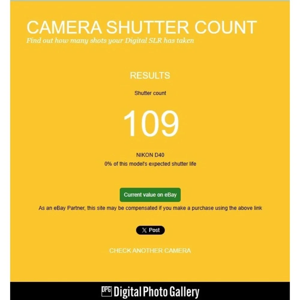 Nikon D40 DSLR Camera Bundle Shutter Count 109 Black‎ 18-55mm 55-200mm Lenses